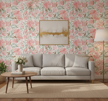 Flowers wallpaper blooming blossoms - TenStickers