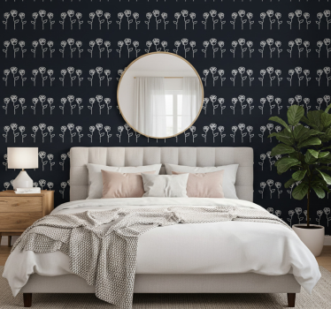 Flowers wallpaper minimalist rose line art - TenStickers