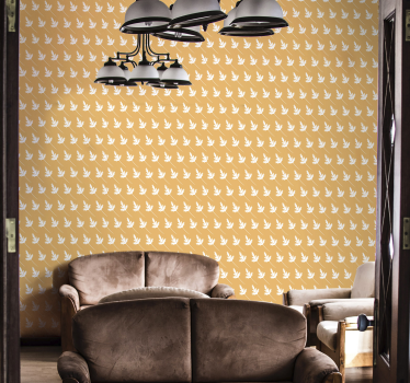 Flying white display leaves wallpaper - TenStickers