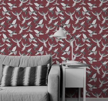 Flying Birds Design cute animal wallpaper - TenStickers
