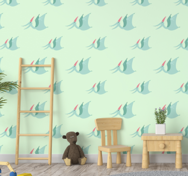 Happy Pterodactyls dino wallpaper - TenStickers