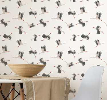 Flying Storks birds wallpaper - TenStickers