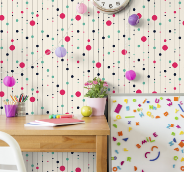 Fun polka dot wallpaper - TenStickers