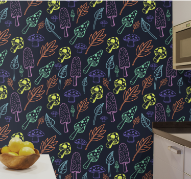Funky Forest Pattern nature wallpaper - TenStickers
