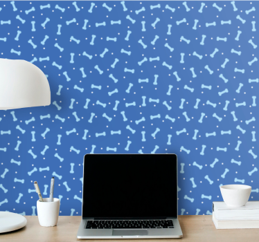 Geometric Bone Motif wallpaper of a dog - TenStickers