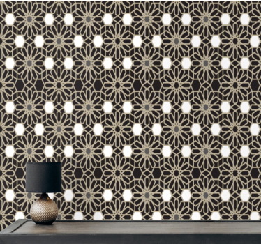 Geometric Floral Theme tiles wallpaper - TenStickers