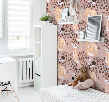 Geometric Fun Shapes wallpaper childrens room - TenStickers