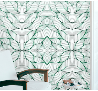 Leaves wallpaper with geometric design - TenStickers