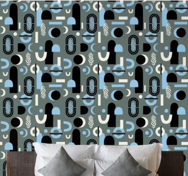 Geometric Shapes Collage modern wallpaper - TenStickers