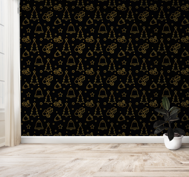 Geometric Shapes Pattern christmas wallpaper - TenStickers