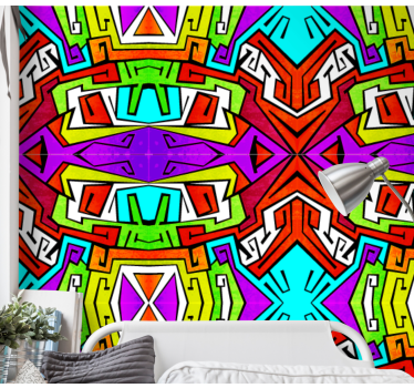 Teenage bedroom wallpaper geometric vividness - TenStickers