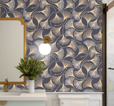 Ginkgo Leaves fan-shaped contemporary wallpaper - TenStickers