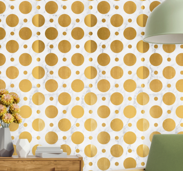 Golden Circle Pattern wallpaper dots - TenStickers