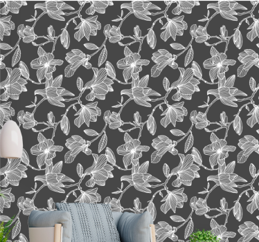 Brown blossom composition flowers wallpaper - TenStickers