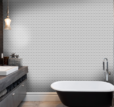 Gray mosaic toilet wallpaper - TenStickers
