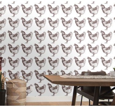 Hen Pattern Design cute animal wallpaper - TenStickers