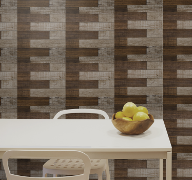 Herringbone Parquet wood feature wallpaper - TenStickers