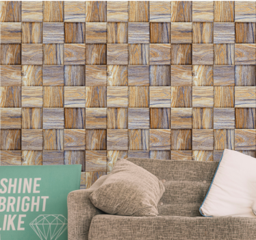 Interlaced Timber wood feature wallpaper - TenStickers