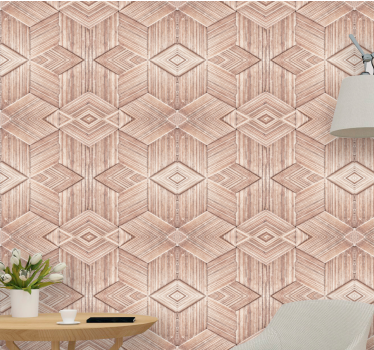 Intricate patterns wood feature wallpaper - TenStickers