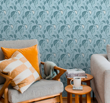 Scandinavian sprout leaves wallpaper - TenStickers