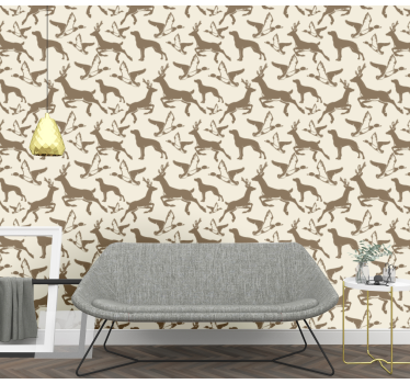 Leaping Deer Pattern cute animal wallpaper - TenStickers
