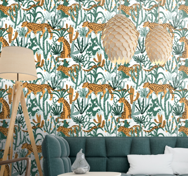 Jungle leopards wallpaper for wall - TenStickers