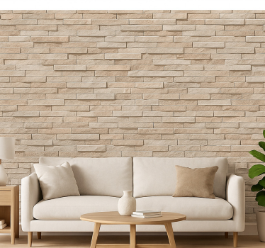 Living room wallpaper 3d beige stone design - TenStickers