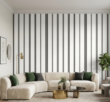 Living room wallpaper black stripe - TenStickers