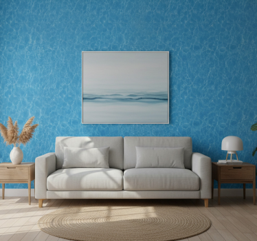 Living room wallpaper blue water texture - TenStickers