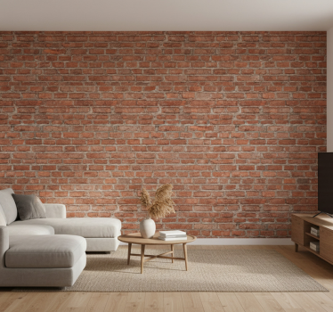 Living room wallpaper classic red brick design - TenStickers