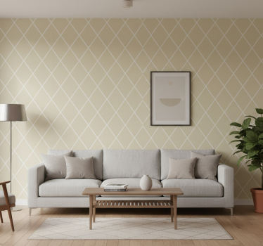 Living room wallpaper geometric diagonal design - TenStickers