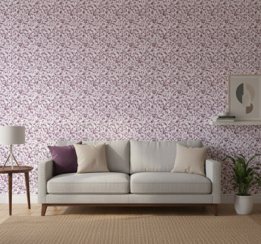 Living room wallpaper ornament leaf paisley - TenStickers