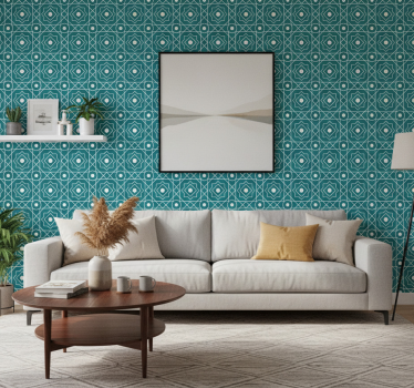Living room wallpaper with geometric texture finish - TenStickers