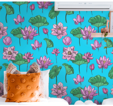 Lotus Blossom Display flowers wallpaper - TenStickers