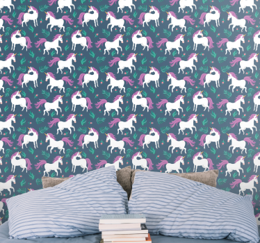 Magical Unicorns wallpaper horses - TenStickers