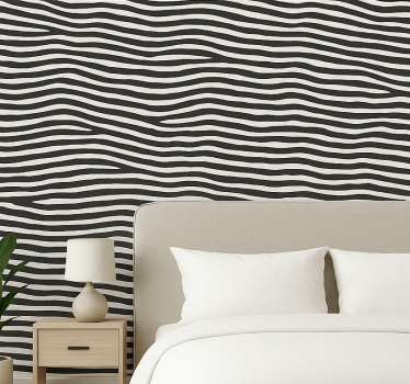 Master bedroom wallpaper zebra print design - TenStickers