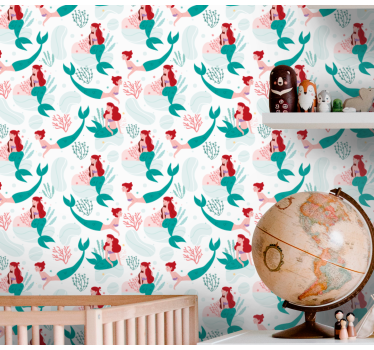 Mermaid Seascape fishes wallpaper - TenStickers