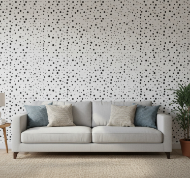 Modern wallpaper with black dots on white - TenStickers