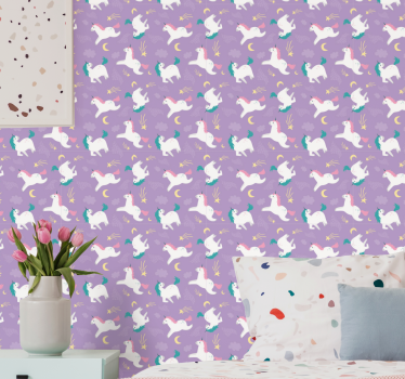 Mythical Creatures Pattern cute animal wallpaper - TenStickers