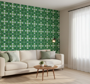 Nature wallpaper emerald botanical design - TenStickers