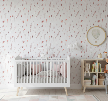 Nature wallpaper with delicate floral design - TenStickers
