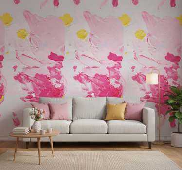 Ornamental wallpaper colorful acrylic brush stroke - TenStickers