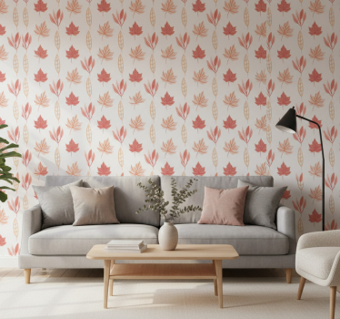 Ornamental wallpaper leaf pattern design - TenStickers