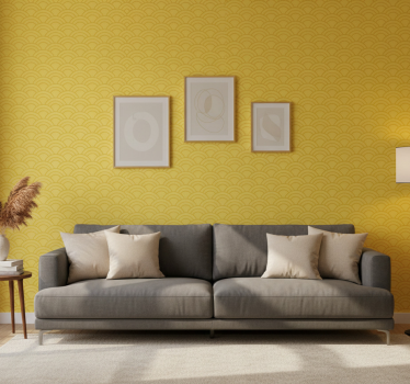 Ornamental wallpaper with graceful wave design - TenStickers