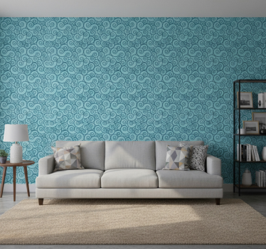 Ornamental wallpaper with swirly pattern design - TenStickers