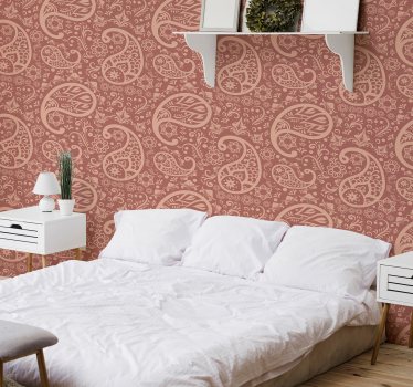 Paisley Pattern Bedroom Wallpaper - TenStickers