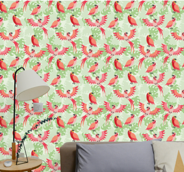 Parrot Pattern birds wallpaper - TenStickers