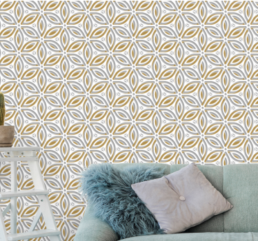 Patterned Floral Motif tiles wallpaper - TenStickers