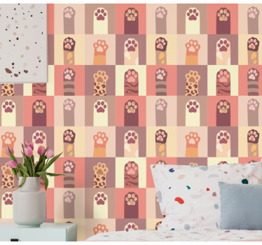 Paw Pattern Array wallpaper of a dog - TenStickers