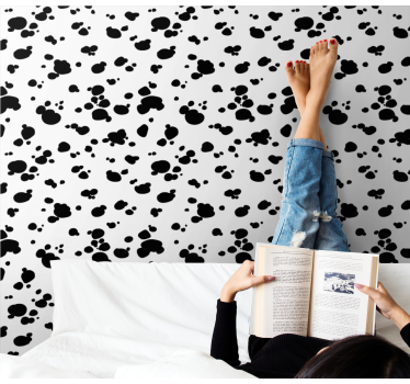 Paw Print Pattern wallpaper of a dog - TenStickers